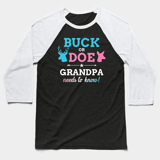 Gender reveal buck or doe grandpa matching baby party Baseball T-Shirt by Designzz